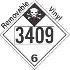 Inhalation Hazard Class 6.1 UN3409 Removable Vinyl DOT Placard