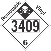 Inhalation Hazard Class 6.1 UN3409 Removable Vinyl DOT Placard