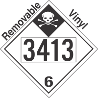 Inhalation Hazard Class 6.1 UN3413 Removable Vinyl DOT Placard