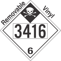 Inhalation Hazard Class 6.1 UN3416 Removable Vinyl DOT Placard