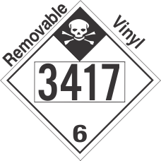 Inhalation Hazard Class 6.1 UN3417 Removable Vinyl DOT Placard