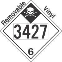 Inhalation Hazard Class 6.1 UN3427 Removable Vinyl DOT Placard