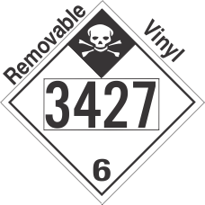 Inhalation Hazard Class 6.1 UN3427 Removable Vinyl DOT Placard