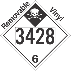 Inhalation Hazard Class 6.1 UN3428 Removable Vinyl DOT Placard