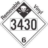 Inhalation Hazard Class 6.1 UN3430 Removable Vinyl DOT Placard