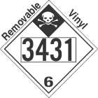 Inhalation Hazard Class 6.1 UN3431 Removable Vinyl DOT Placard