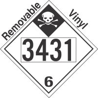 Inhalation Hazard Class 6.1 UN3431 Removable Vinyl DOT Placard