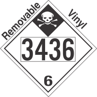 Inhalation Hazard Class 6.1 UN3436 Removable Vinyl DOT Placard