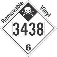 Inhalation Hazard Class 6.1 UN3438 Removable Vinyl DOT Placard