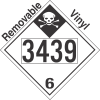 Inhalation Hazard Class 6.1 UN3439 Removable Vinyl DOT Placard