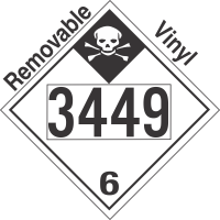 Inhalation Hazard Class 6.1 UN3449 Removable Vinyl DOT Placard