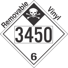 Inhalation Hazard Class 6.1 UN3450 Removable Vinyl DOT Placard