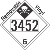 Inhalation Hazard Class 6.1 UN3452 Removable Vinyl DOT Placard