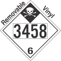 Inhalation Hazard Class 6.1 UN3458 Removable Vinyl DOT Placard