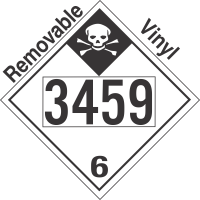 Inhalation Hazard Class 6.1 UN3459 Removable Vinyl DOT Placard