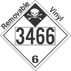 Inhalation Hazard Class 6.1 UN3466 Removable Vinyl DOT Placard