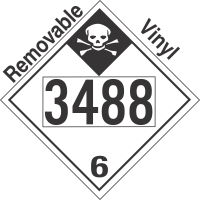 Inhalation Hazard Class 6.1 UN3488 Removable Vinyl DOT Placard