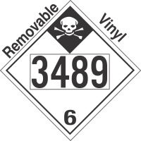 Inhalation Hazard Class 6.1 UN3489 Removable Vinyl DOT Placard