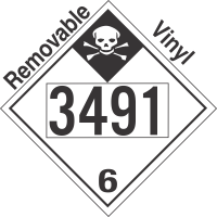 Inhalation Hazard Class 6.1 UN3491 Removable Vinyl DOT Placard