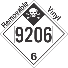 Inhalation Hazard Class 6.1 UN9206 Removable Vinyl DOT Placard