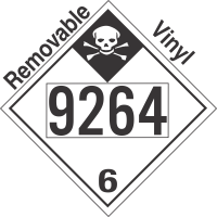 Inhalation Hazard Class 6.1 UN9264 Removable Vinyl DOT Placard