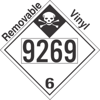 Inhalation Hazard Class 6.1 UN9269 Removable Vinyl DOT Placard