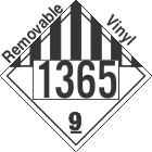 Miscellaneous Dangerous Goods Class 9 UN1365 Removable Vinyl DOT Placard