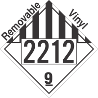 Miscellaneous Dangerous Goods Class 9 UN2212 Removable Vinyl DOT Placard