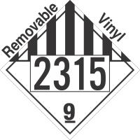 Miscellaneous Dangerous Goods Class 9 UN2315 Removable Vinyl DOT Placard