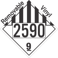 Miscellaneous Dangerous Goods Class 9 UN2590 Removable Vinyl DOT Placard