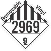 Miscellaneous Dangerous Goods Class 9 UN2969 Removable Vinyl DOT Placard