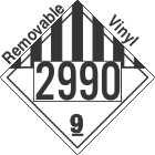 Miscellaneous Dangerous Goods Class 9 UN2990 Removable Vinyl DOT Placard