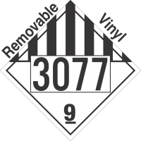 Miscellaneous Dangerous Goods Class 9 UN3077 Removable Vinyl DOT Placard