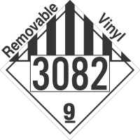 Miscellaneous Dangerous Goods Class 9 UN3082 Removable Vinyl DOT Placard