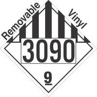 Miscellaneous Dangerous Goods Class 9 UN3090 Removable Vinyl DOT Placard