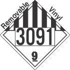 Miscellaneous Dangerous Goods Class 9 UN3091 Removable Vinyl DOT Placard