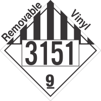 Miscellaneous Dangerous Goods Class 9 UN3151 Removable Vinyl DOT Placard