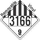 Miscellaneous Dangerous Goods Class 9 UN3166 Removable Vinyl DOT Placard