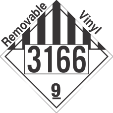 Miscellaneous Dangerous Goods Class 9 UN3166 Removable Vinyl DOT Placard