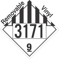 Miscellaneous Dangerous Goods Class 9 UN3171 Removable Vinyl DOT Placard