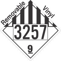 Miscellaneous Dangerous Goods Class 9 UN3257 Removable Vinyl DOT Placard