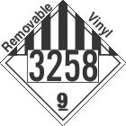 Miscellaneous Dangerous Goods Class 9 UN3258 Removable Vinyl DOT Placard