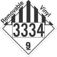 Miscellaneous Dangerous Goods Class 9 UN3334 Removable Vinyl DOT Placard