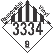 Miscellaneous Dangerous Goods Class 9 UN3334 Removable Vinyl DOT Placard