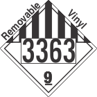 Miscellaneous Dangerous Goods Class 9 UN3363 Removable Vinyl DOT Placard