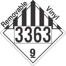 Miscellaneous Dangerous Goods Class 9 UN3363 Removable Vinyl DOT Placard
