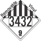 Miscellaneous Dangerous Goods Class 9 UN3432 Removable Vinyl DOT Placard