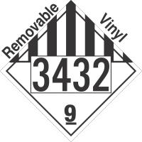 Miscellaneous Dangerous Goods Class 9 UN3432 Removable Vinyl DOT Placard