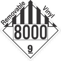 Miscellaneous Dangerous Goods Class 9 UN8000 Removable Vinyl DOT Placard