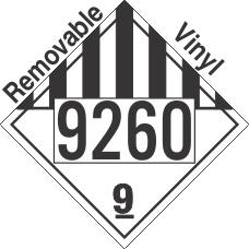 Miscellaneous Dangerous Goods Class 9 UN9260 Removable Vinyl DOT Placard